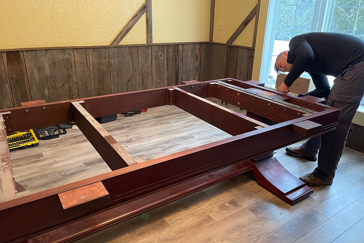 installation of pool table